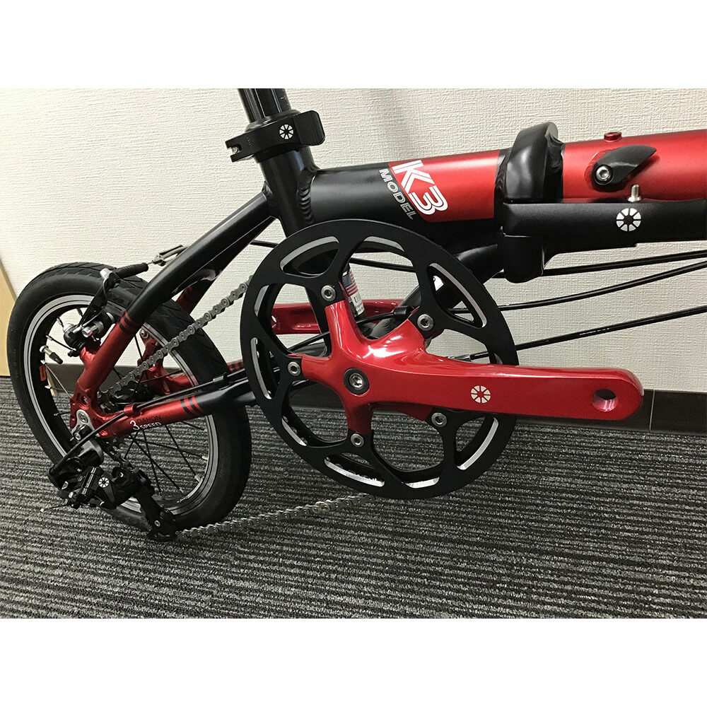 台数限定 DAHON ダホン K3 クランク カスタム 特別仕様 折りたたみ自転車 レッドマットブラック カスタム済 コンパクト 14インチ自転車  整備点検済