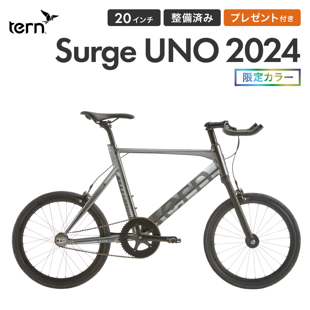 Tern ターン 自転車 ミニベロ Surge UNO サージュ ウノ 限定カラー 2024年モデル 20インチ シングルスピード 小径車  プレゼント付き 防犯登録可属