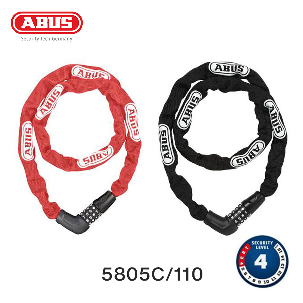 10%OFF ABUS アブス 自転車 バイク ロック チェーンロック ABUS 5805C/110 ダイヤル式 全長110mm 自転車用 バイク用  鍵 カギ 盗難防止