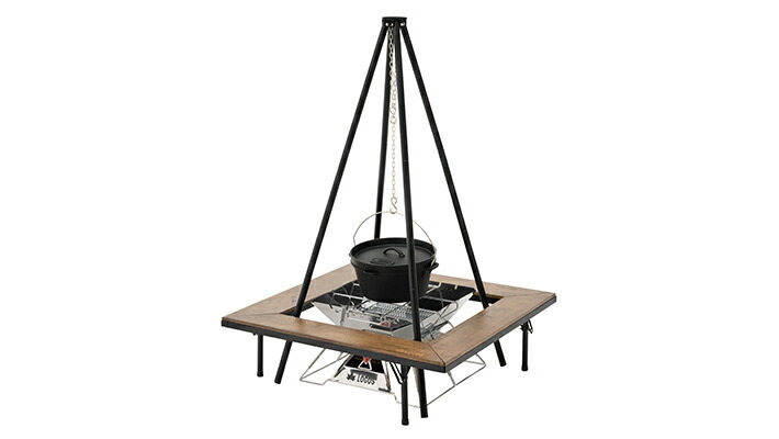 ■LOGOS ロゴス■ウッド囲炉裏テーブル■BBQ 焚き火 キャンプ テーブル■ アイアンウッド囲炉裏サークルテーブルL|ギア|家具|テーブル