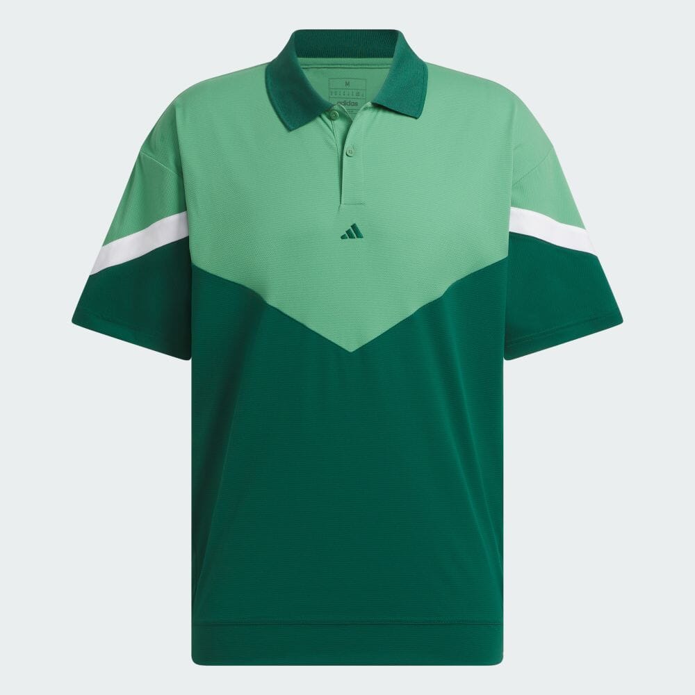 セール adidas アディダス メンズ ゴルフウェア シャツ ツイストニット オーバーサイズ カラーブロック 半袖ポロ JTX78 24FW 秋冬 軽量 ストレッチ性 | adidas | 02
