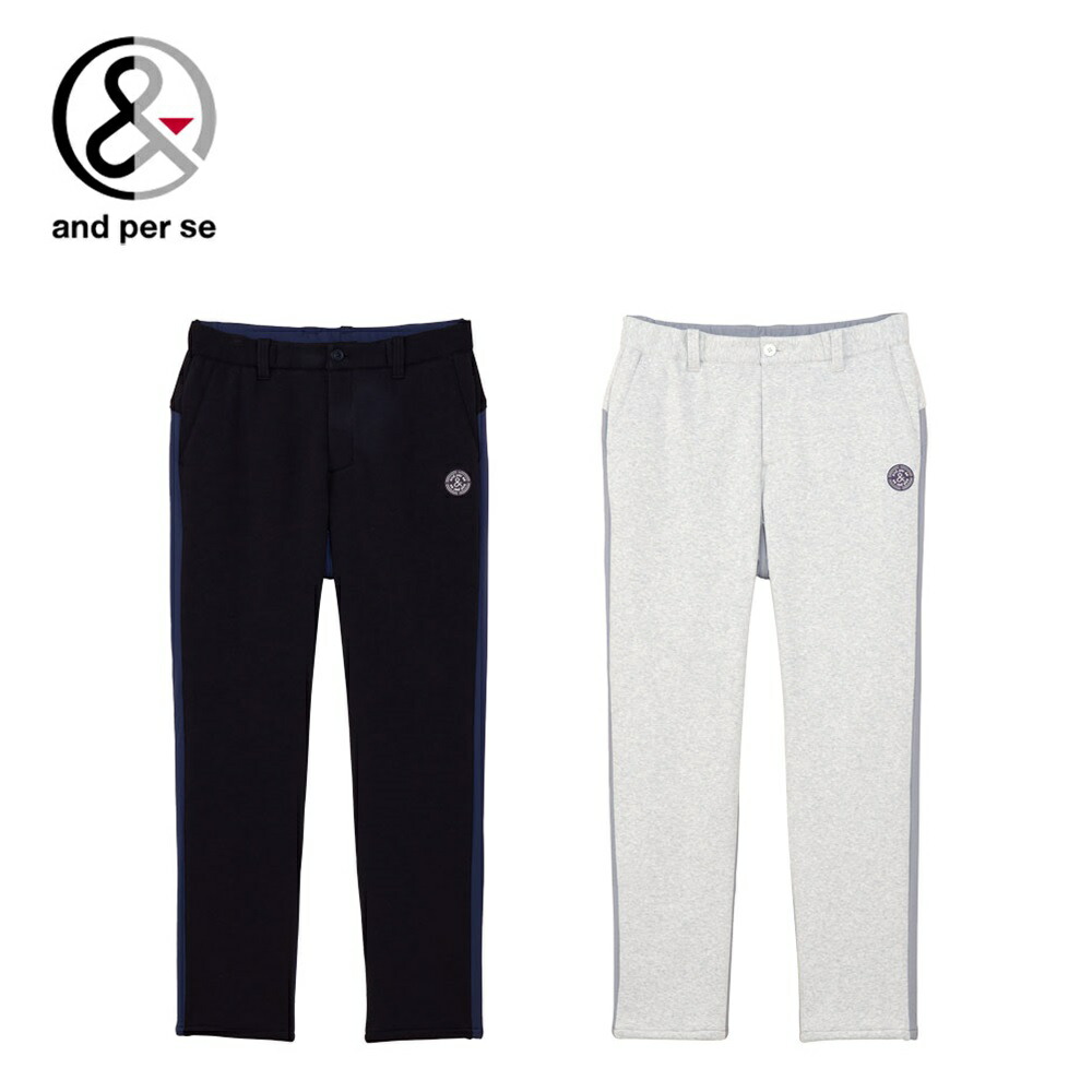 サイズ：L AND PER SE アンパスィ AMF5064H1 2024年 ボンバーヒートパンツ  ネイビー系 [240101521988] ゴルフウェア メンズ ストスト セール 20%OFF and per se アンパスィ メンズ ゴルフウェア パンツ