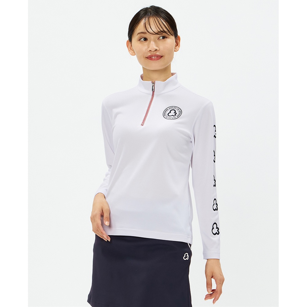 and per se アンパスィ レディース ゴルフウェア シャツ COOL is COOL ライトワッフル長袖ハーフジップシャツ AFS9406W1 26SS 春夏 マルチストレッチの画像