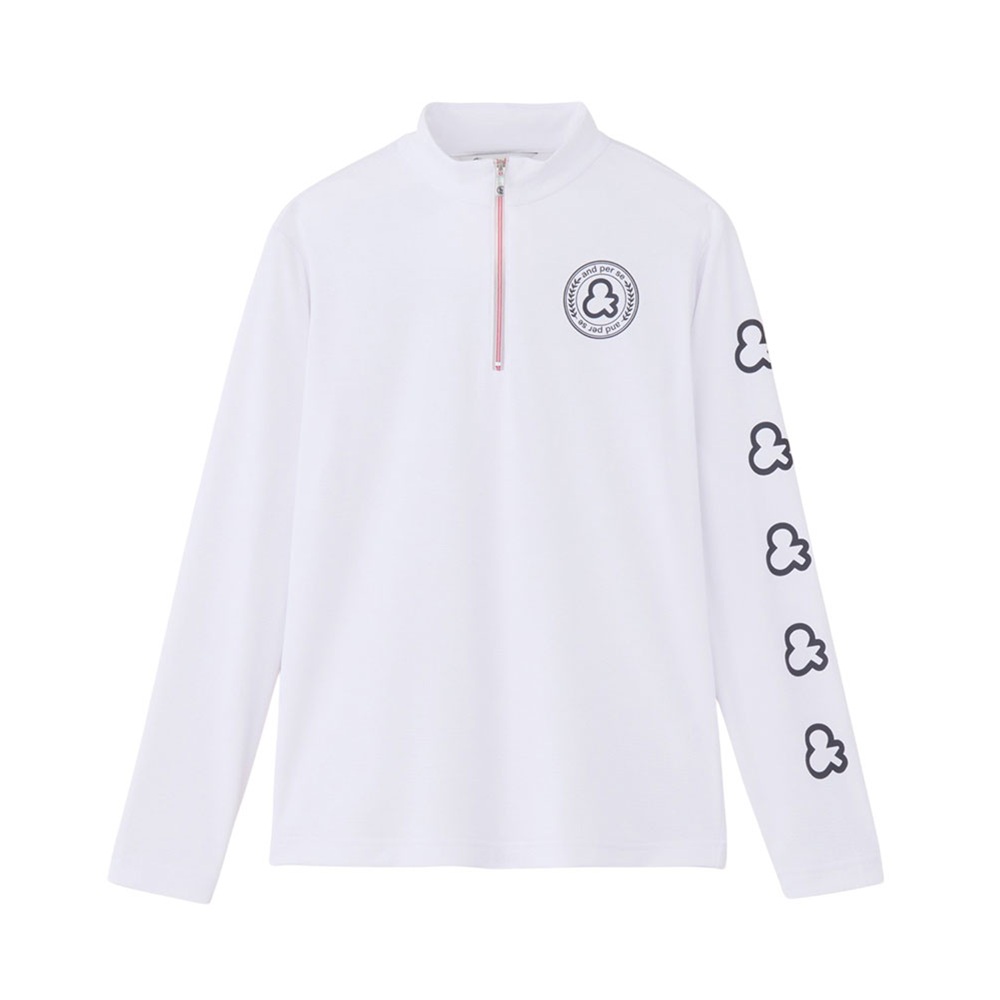 and per se アンパスィ レディース ゴルフウェア シャツ COOL is COOL ライトワッフル長袖ハーフジップシャツ AFS9406W1 26SS 春夏 マルチストレッチの画像