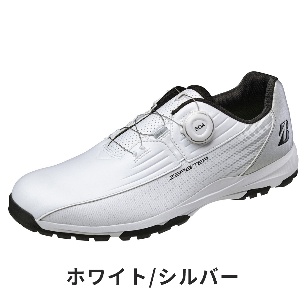 【新品】ブリヂストンゴルフシューズ BOAダイヤルシステム ホワイトシルバー BRIDGESTONE GOLF ブリヂストン ゴルフシューズ ゼロ・スパイク