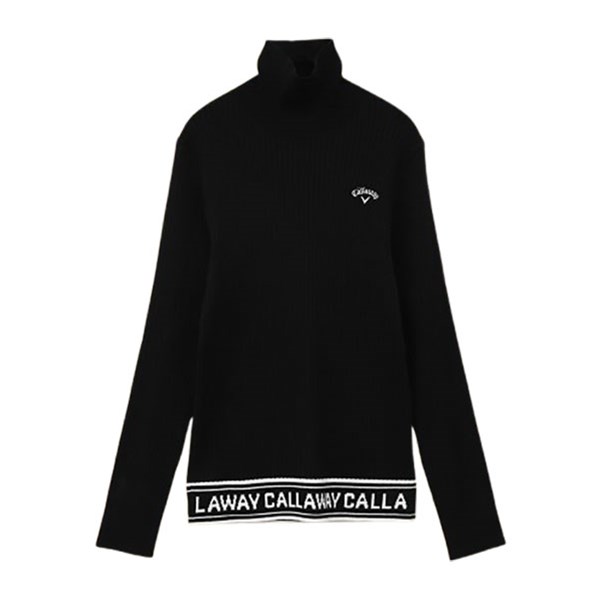 セール 30%OFF Callaway キャロウェイ レディース ゴルフウェア セーター 長袖ハイネックプレーンニット C24218202 24FW 秋冬 光沢感 フェミニン_3