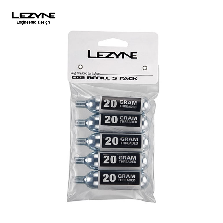 LEZYNE レザイン 自転車 アクセサリー CO2ボンベ CO2 CARTRIDGE 20G SILVER 5PCS