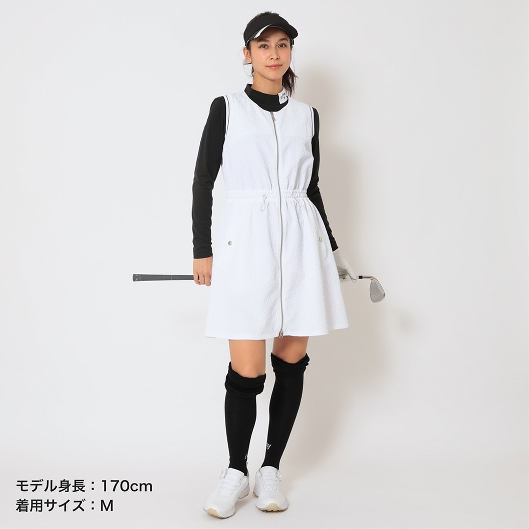 Callaway キャロウェイ レディース ゴルフウェア ワンピース フラワーボンディングフルジップワンピース C26129200 26SS 春夏 幾何学風フラワー柄_13