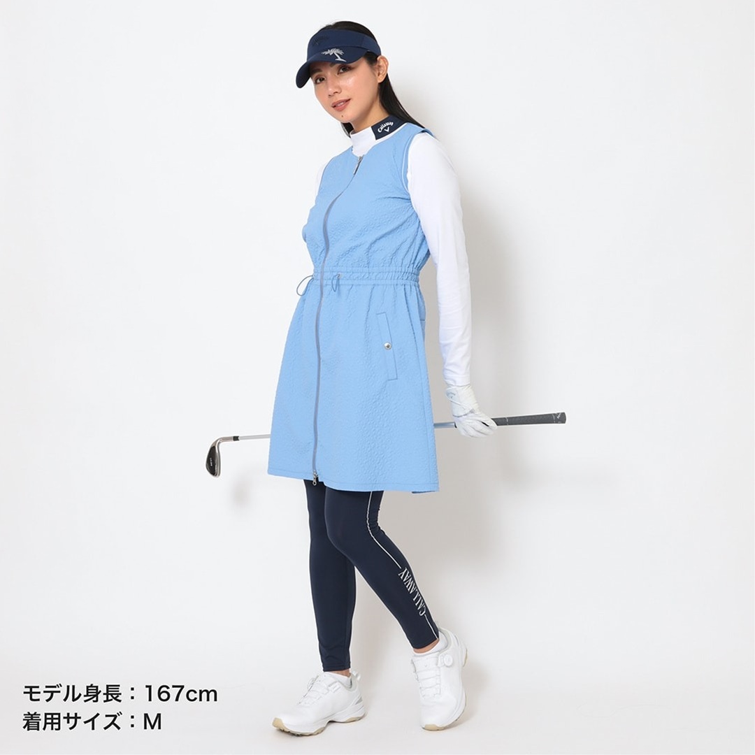 Callaway キャロウェイ レディース ゴルフウェア ワンピース フラワーボンディングフルジップワンピース C26129200 26SS 春夏 幾何学風フラワー柄_19