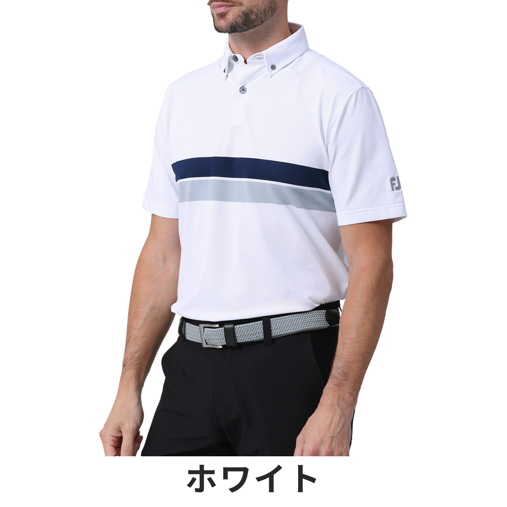 セール FOOTJOY フットジョイ メンズ ゴルフウェア シャツ ダブルチェストライン半袖ボタンダ...