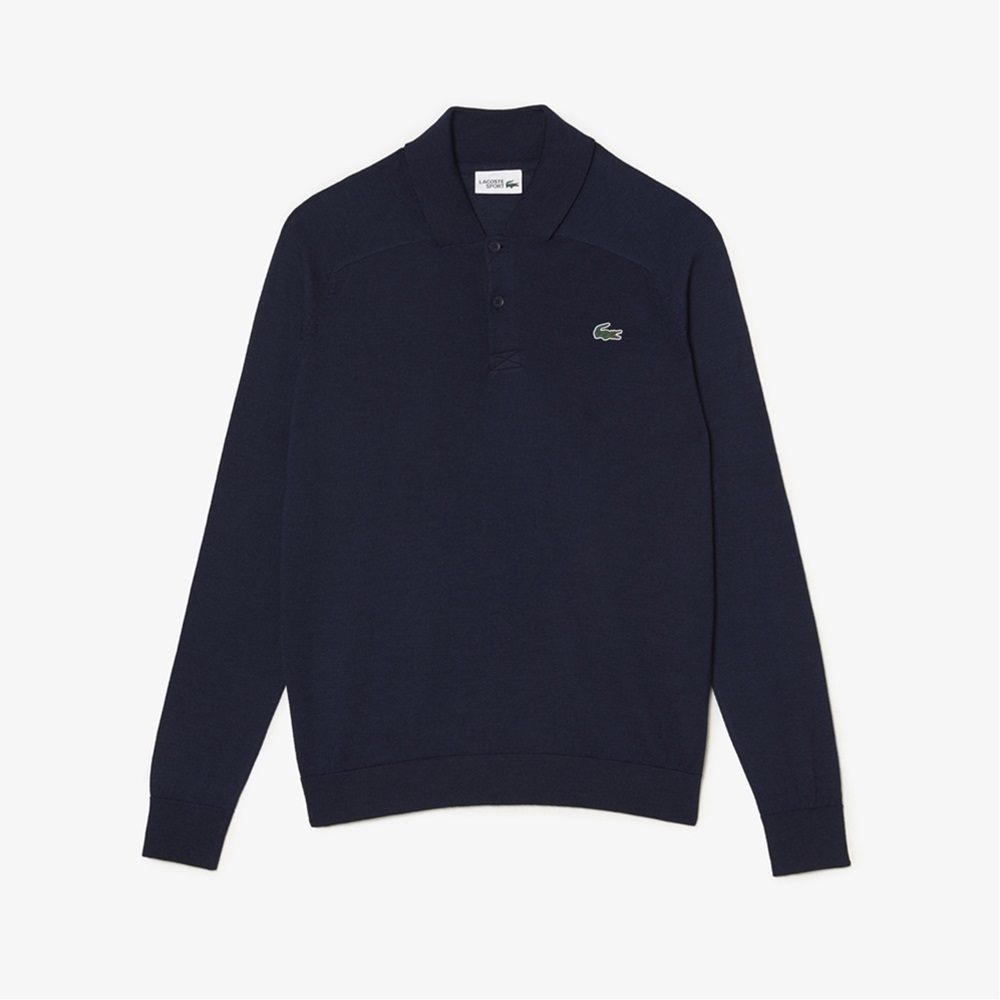 セール LACOSTE ラコステ メンズ ゴルフウェア シャツ ポロカラーゴルフニットセーター AH9247-99 23FW 秋冬 レギュラーフィット  ワニロゴパッチ付き