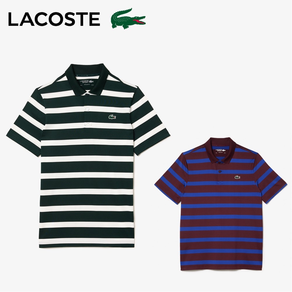 セール LACOSTE ラコステ メンズ ゴルフウェア シャツ ビッグボーダーゴルフポロシャツ DH1091-99 23FW 秋冬 伸縮性 吸水速乾性  レギュラーフィット