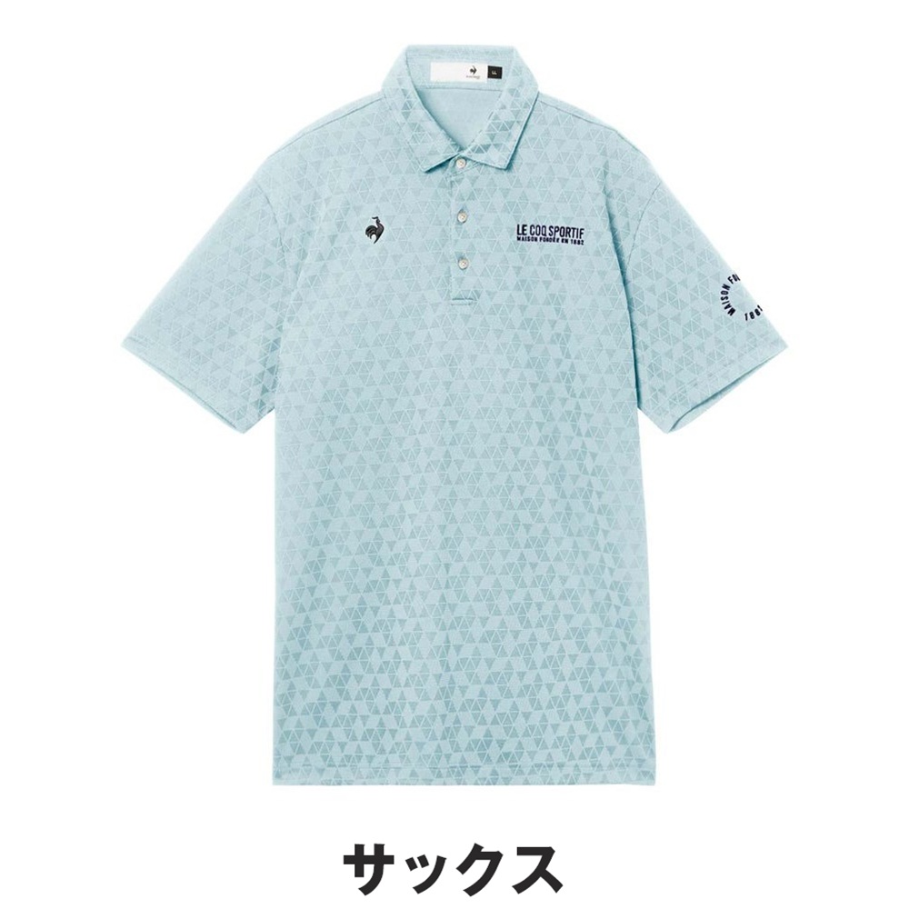 le coq sportif ルコックスポルティフ メンズ ゴルフウェア シャツ Sunscreen NIR トライアングルジャカード半袖シャツ LG6SHS01M 26SS 春夏_15
