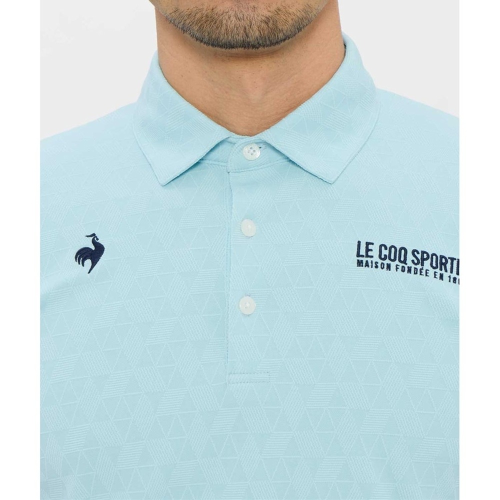 le coq sportif ルコックスポルティフ メンズ ゴルフウェア シャツ Sunscreen NIR トライアングルジャカード半袖シャツ LG6SHS01M 26SS 春夏_21