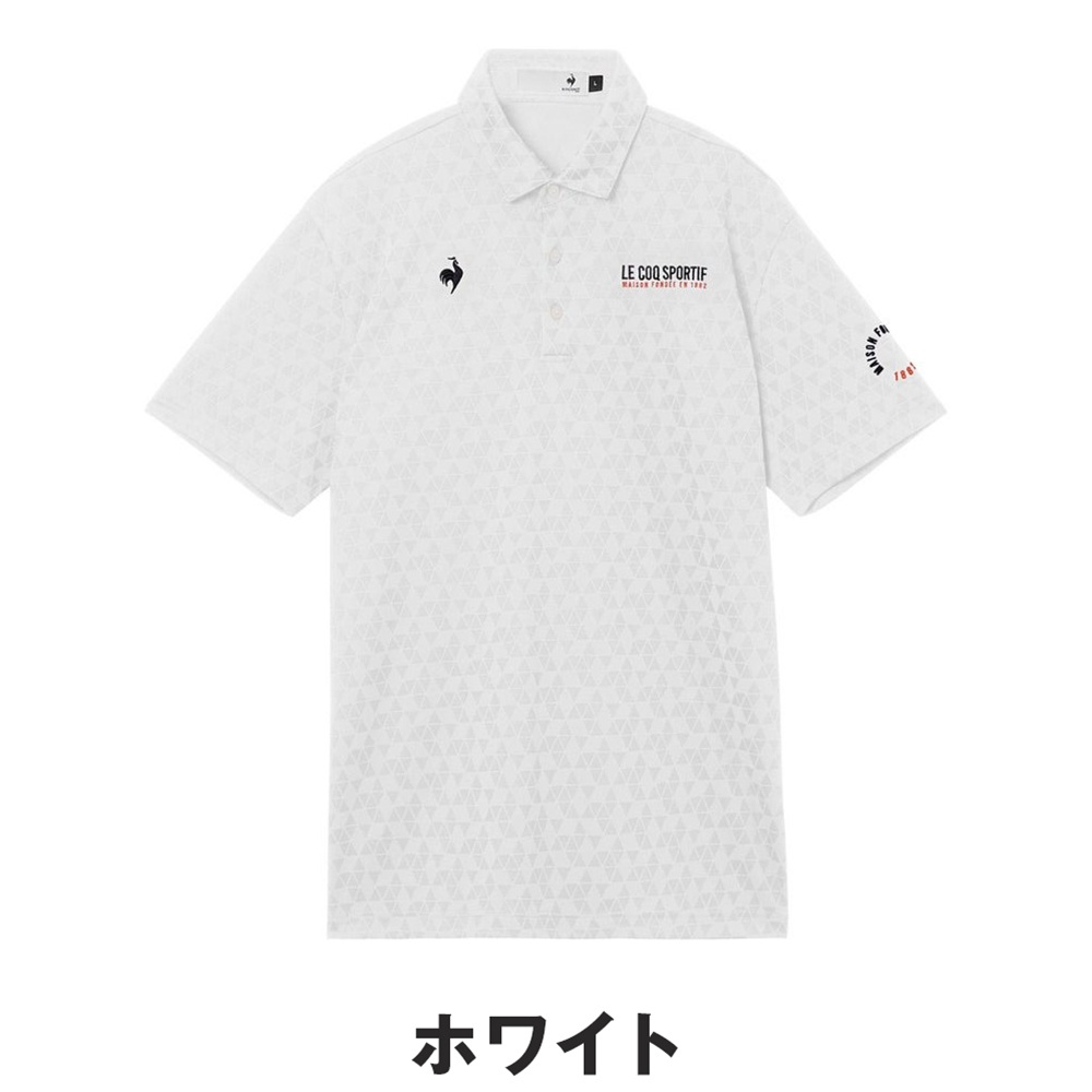 le coq sportif ルコックスポルティフ メンズ ゴルフウェア シャツ Sunscreen NIR トライアングルジャカード半袖シャツ LG6SHS01M 26SS 春夏_22