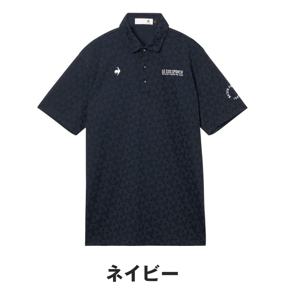 le coq sportif ルコックスポルティフ メンズ ゴルフウェア シャツ Sunscreen NIR トライアングルジャカード半袖シャツ LG6SHS01M 26SS 春夏_12