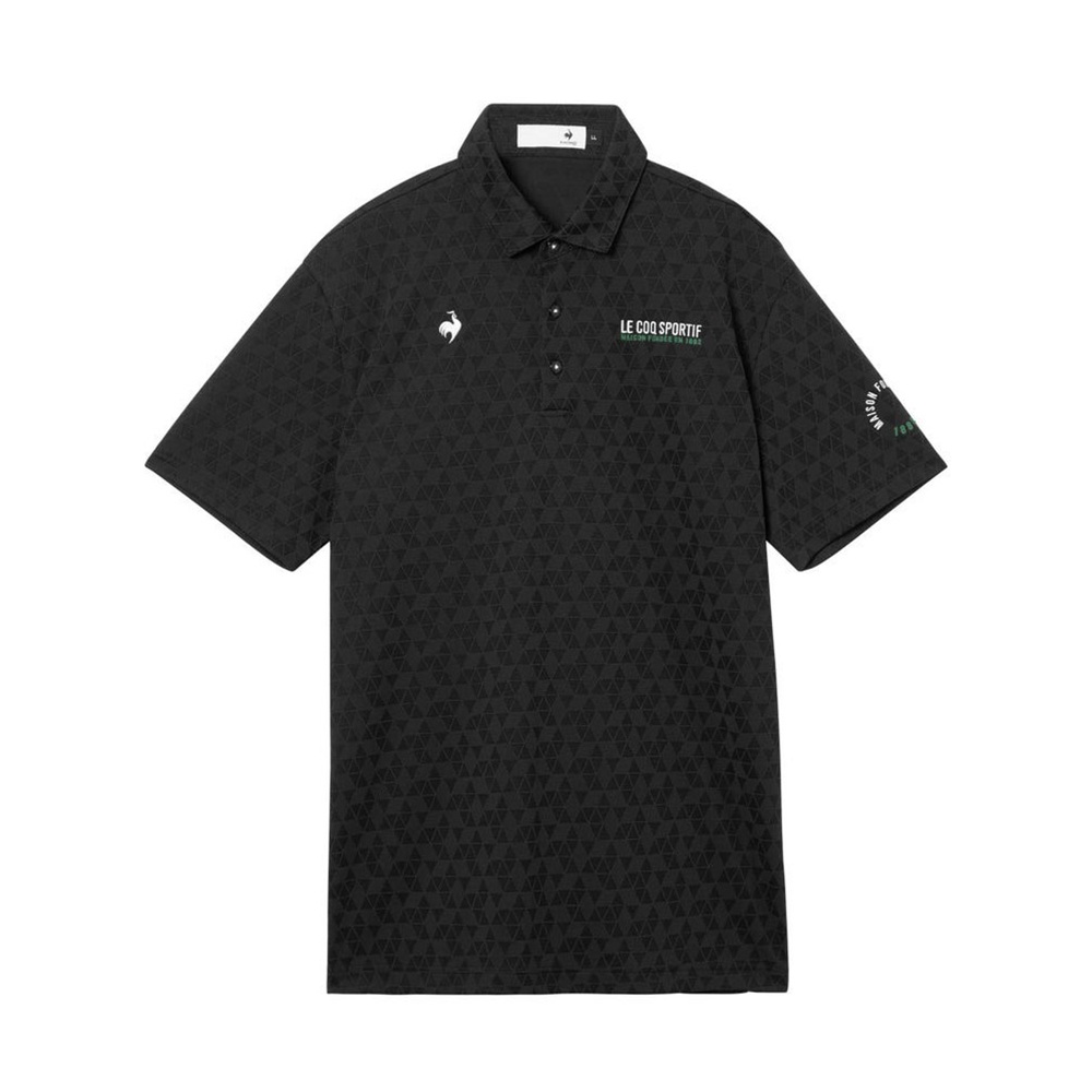 le coq sportif ルコックスポルティフ メンズ ゴルフウェア シャツ Sunscreen NIR トライアングルジャカード半袖シャツ LG6SHS01M 26SS 春夏_1