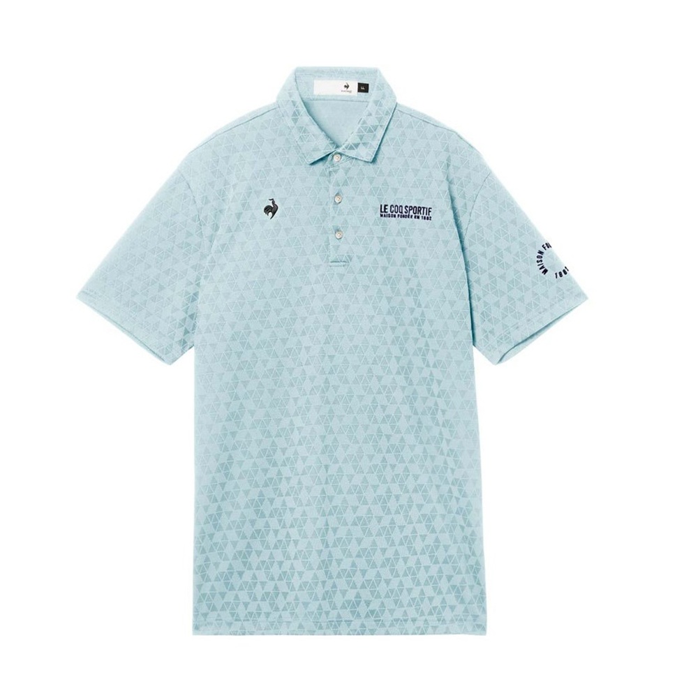 le coq sportif ルコックスポルティフ メンズ ゴルフウェア シャツ Sunscreen NIR トライアングルジャカード半袖シャツ LG6SHS01M 26SS 春夏_3