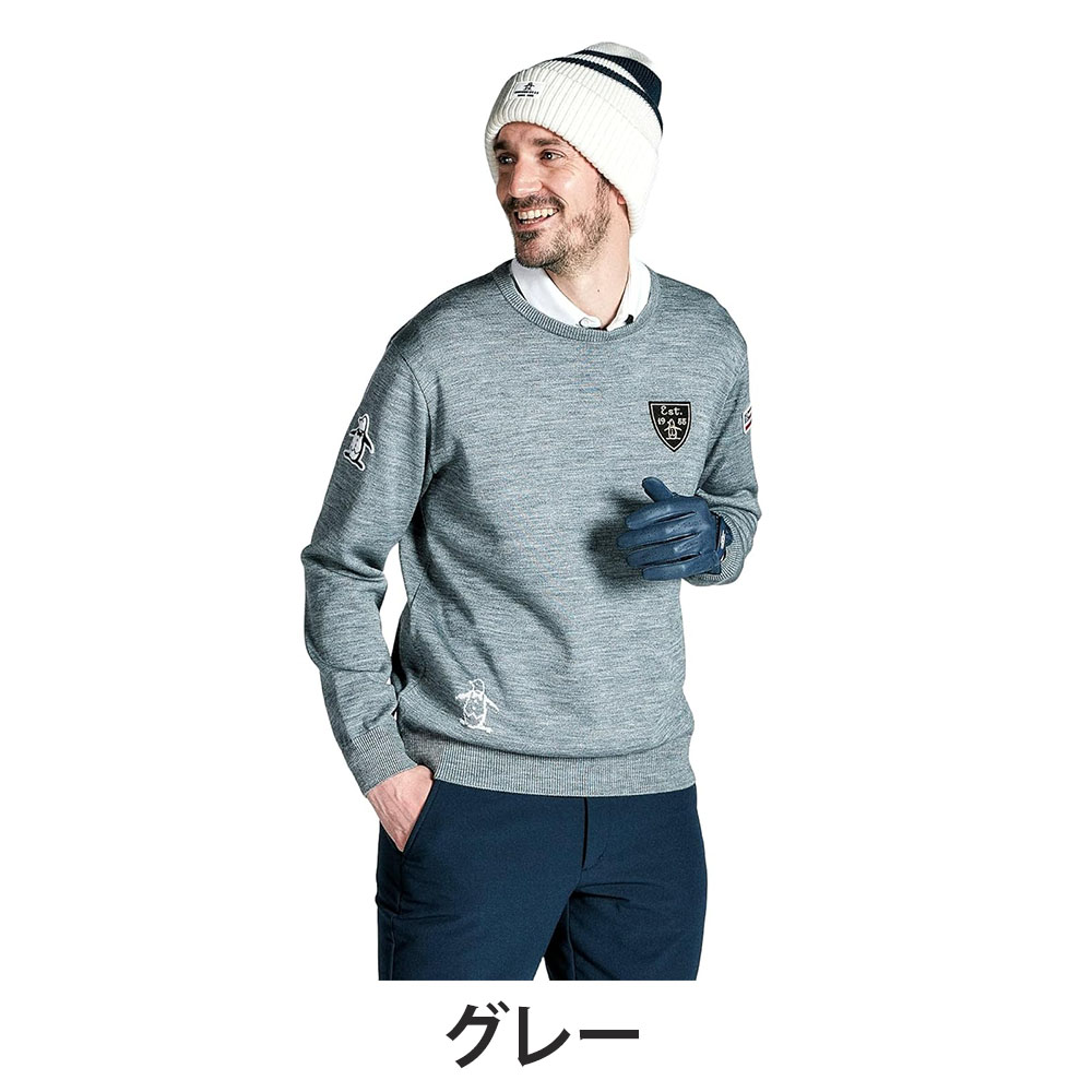 セール 【セール】Munsingwear マンシングウェア メンズ ゴルフウェア ニット SEASON COLLECTION 吸湿発熱ワッペンセーター  24FW 秋冬 ペンギン ロゴ おしゃれ