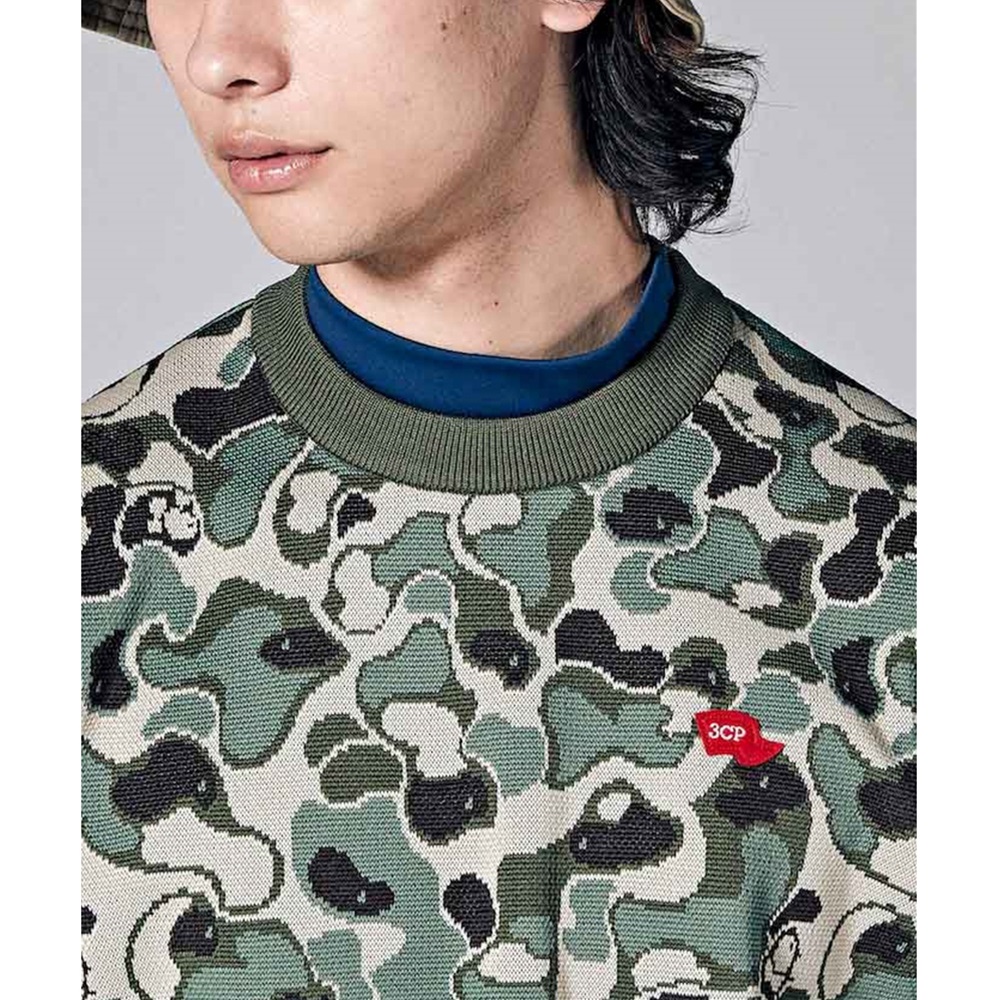 マンシングウェア 長袖 ニットセーター カモフラ ペンギン レッド LL