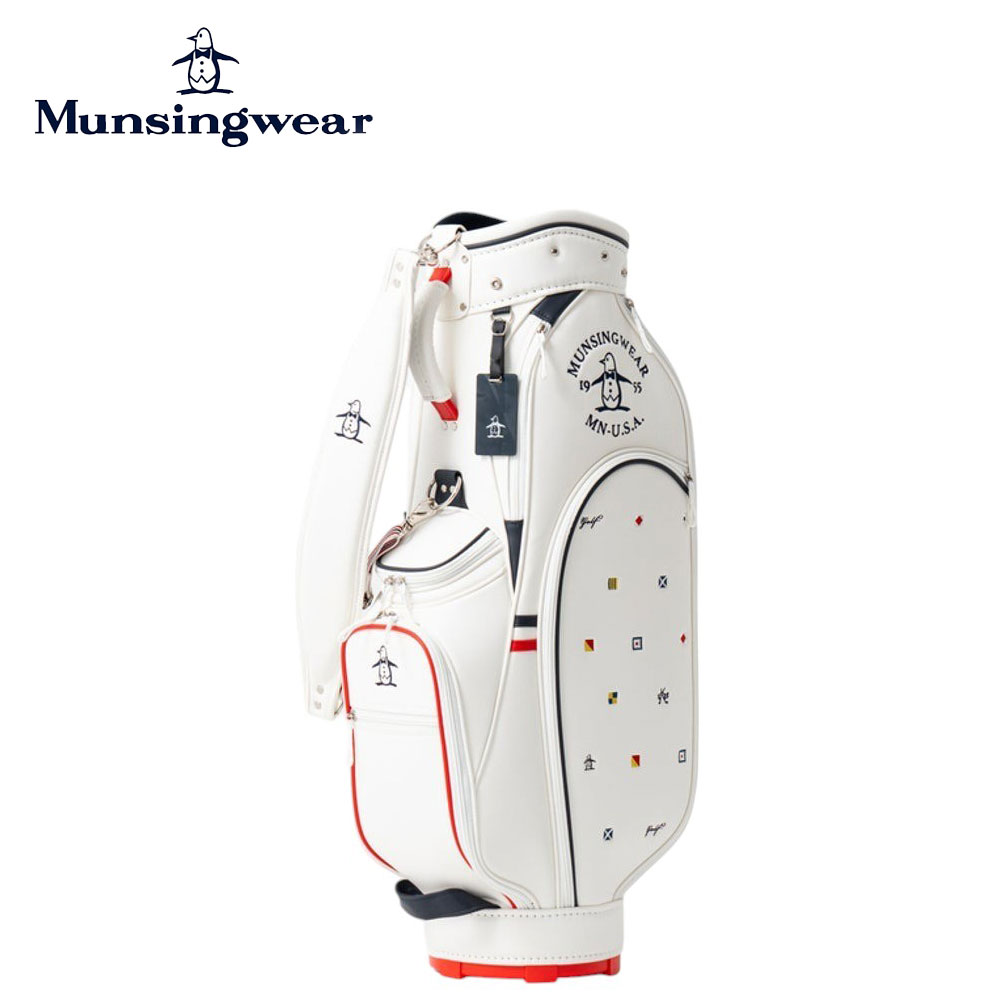 マンシングウェア ゴルフ キャディバッグ キャスター付き ホワイト MUNSINGWEAR キャスターキャディバッグ -デサントストア-DESCENTE STORE-