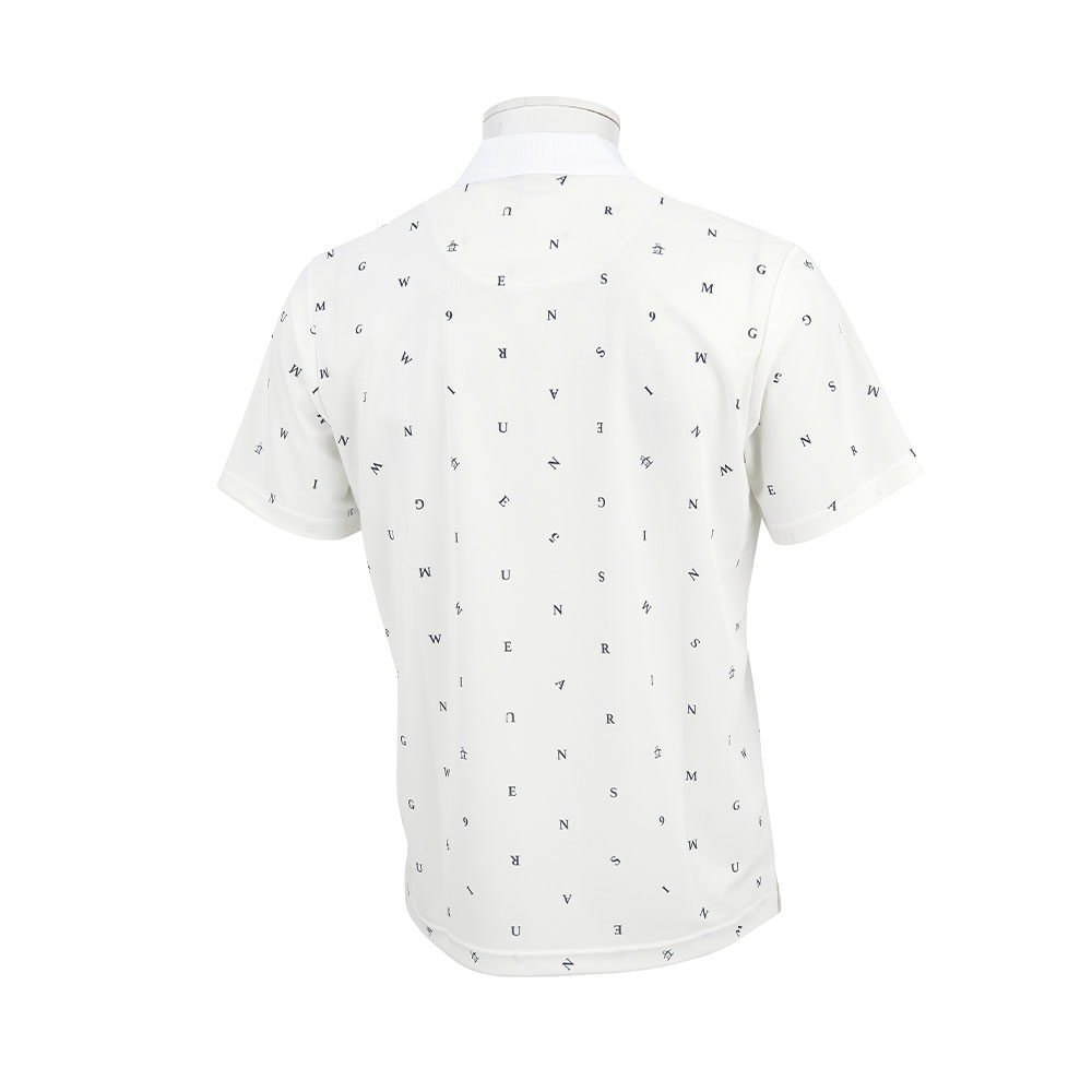 Munsingwear マンシングウェア メンズ ゴルフウェア シャツ SEASON COLLECTION サンスクリーン 飛び柄プリント 半袖ポロシャツ MG5SHS87M