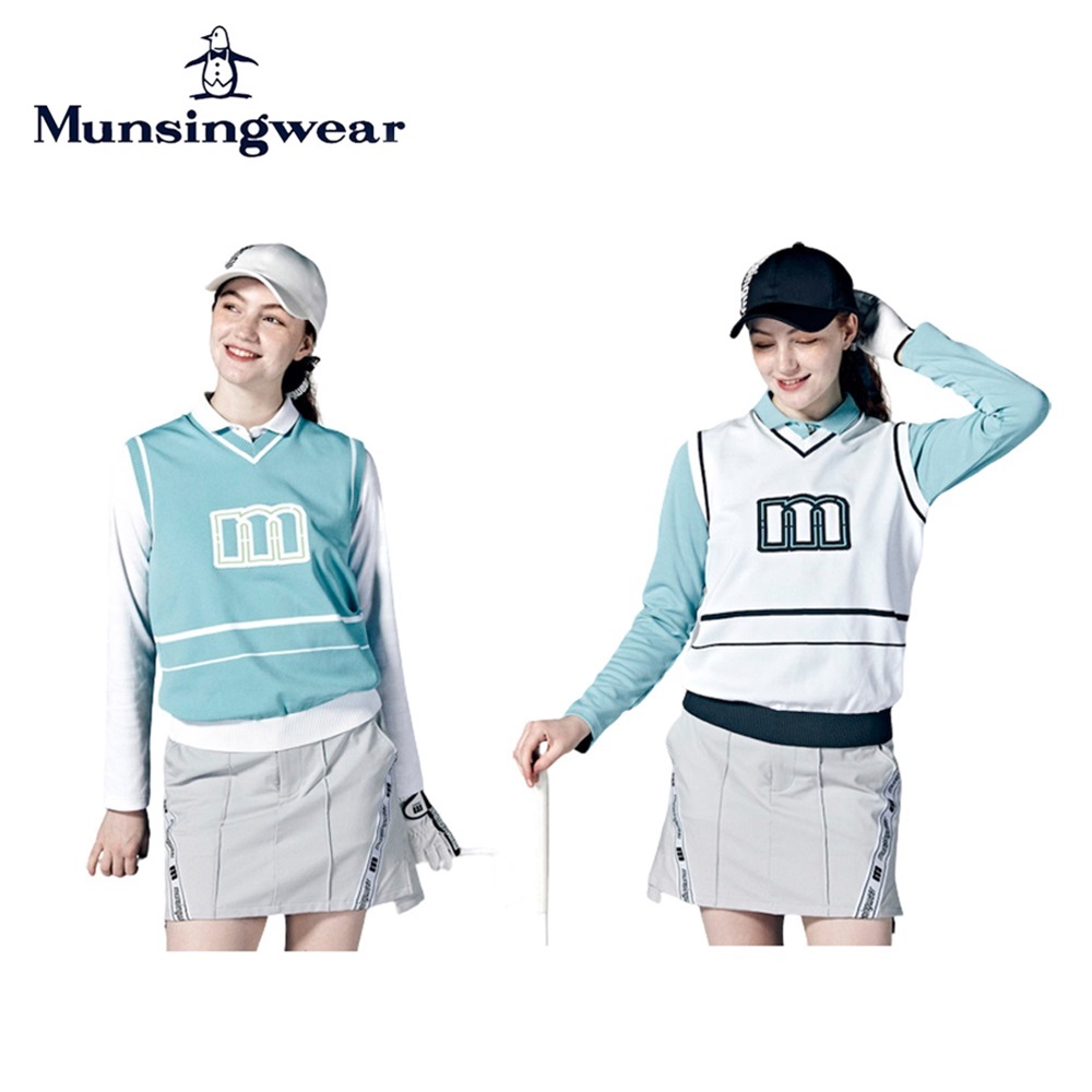 セール Munsingwear マンシングウェア レディース ゴルフウェア ベスト ENVOY オリジナルロゴジャカードニットベスト MEWWJL80  23FW 秋冬 軽量