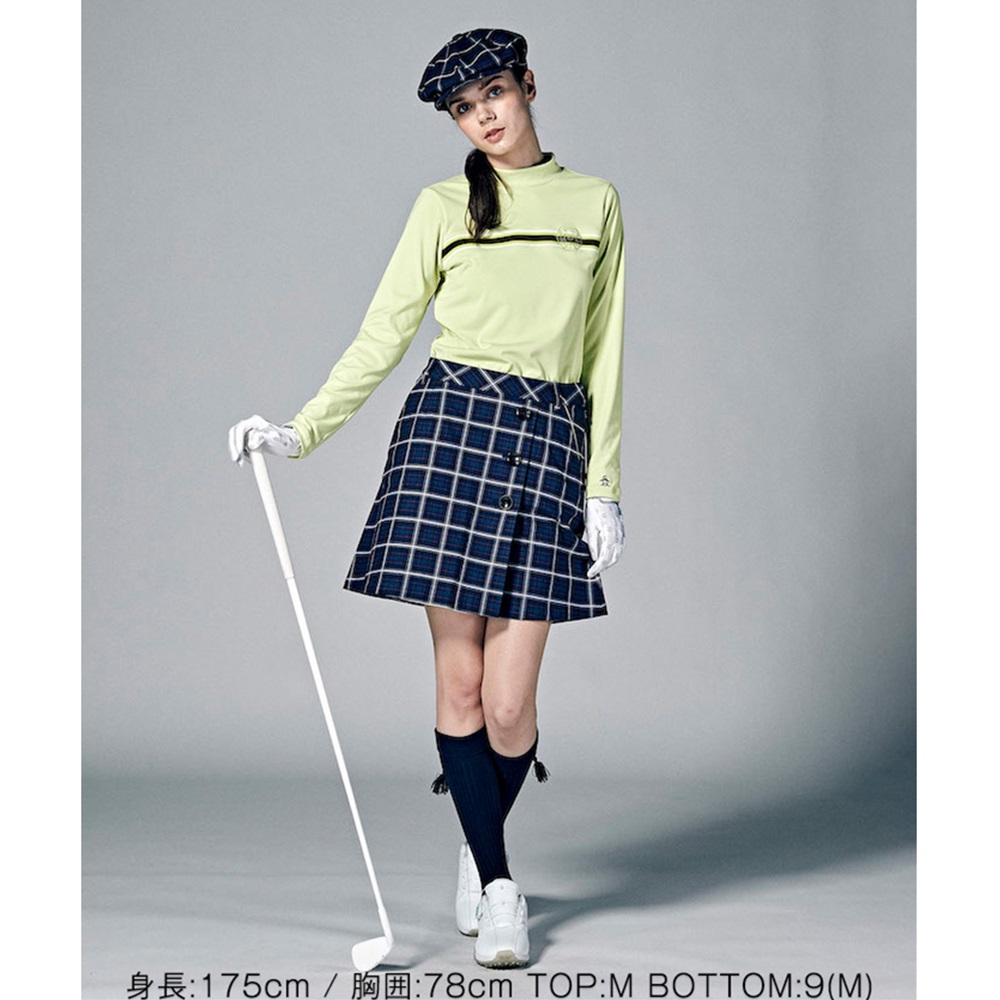 MUNSINGWEAR イエロー ポロシャツとグレー スカート セット Munsingwear ゴルフ スカート（色：イエロー系）｜レディース