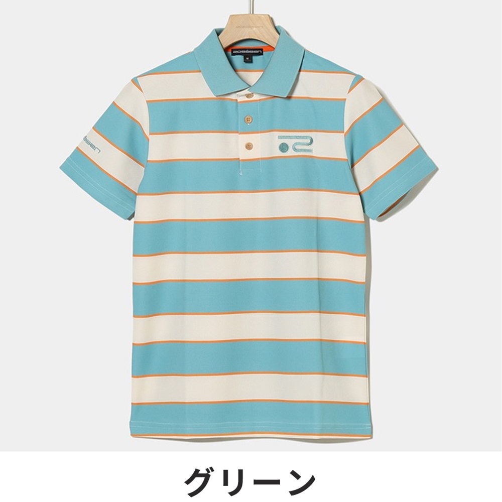 Rosasen ロサーセン メンズ ゴルフウェア シャツ 裏カノコ先染め