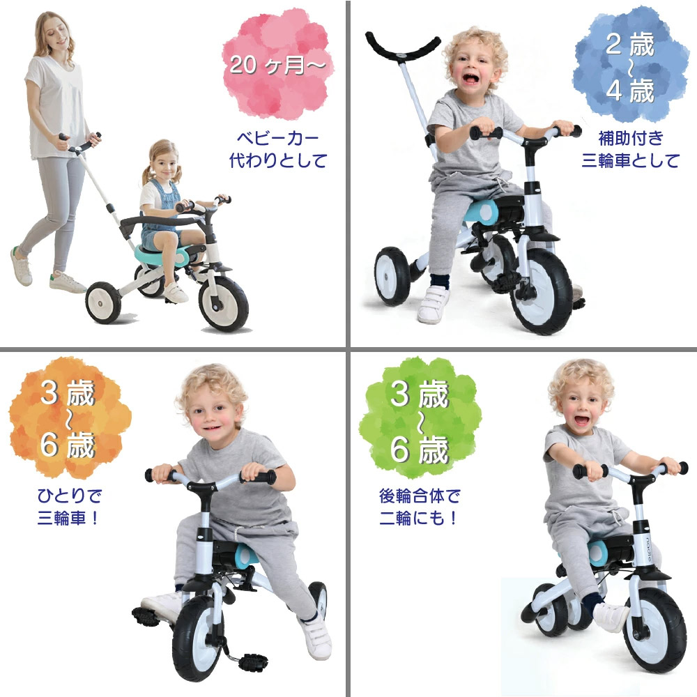 キッズ 三輪車 ベビーカー 自転車 バイク BeneBene 子供用 キックバイク 幼児 プレゼント