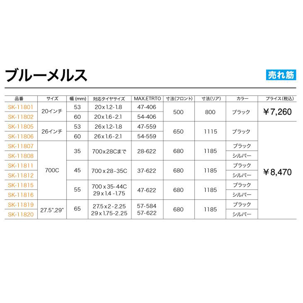 SKS エスケーエス 自転車パーツ フェンダー ブルーメルス フロント