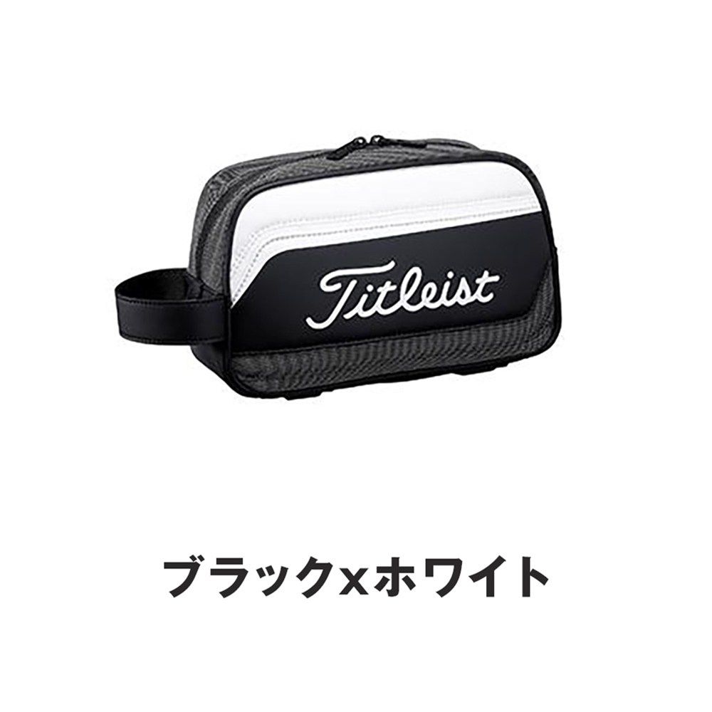 Titleist タイトリスト カートバッグ ダークグレー×白 ポーチ 内