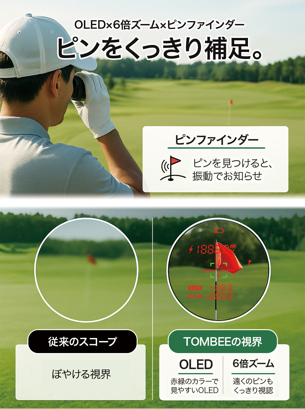 TOMBEE トンビ ゴルフ レーザー距離計