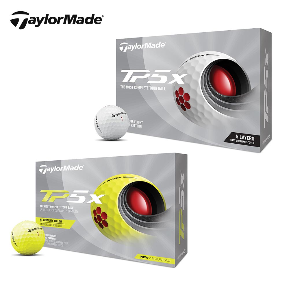 Taylormade テーラーメイド 日本正規品 ゴルフボール 1ダース 12球入り 2021年モデル NEW TP5x ボール 12個入り 12球入  ホワイト イエロー N0802701 N0803101