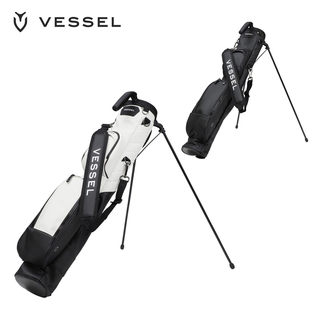 VESSEL ベゼル メンズ ゴルフ クラブケース PENCIL BAG BK 24SS ミニスタンドバッグ 3ポケット マグネットポケット 止水ジッパー｜bespo