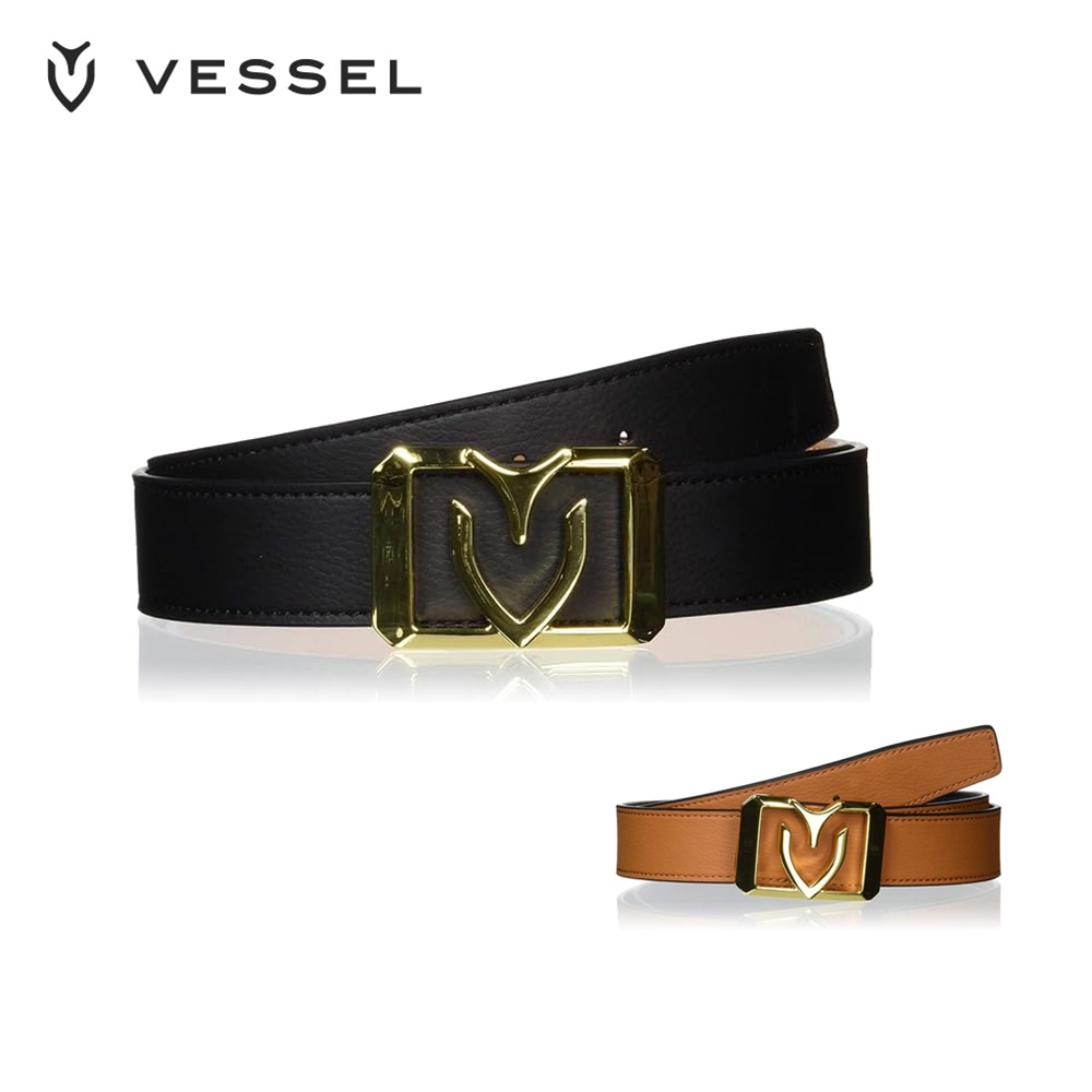 VESSEL ベゼル メンズ ゴルフ ベルト Reversible Belt V SQUARE 24SS アイコンロゴ PU素材 リバーシブル仕様  合成皮革 ゴールド ブラック タン : vessel-rbvsq : ベスポ - 通販 - Yahoo!ショッピング