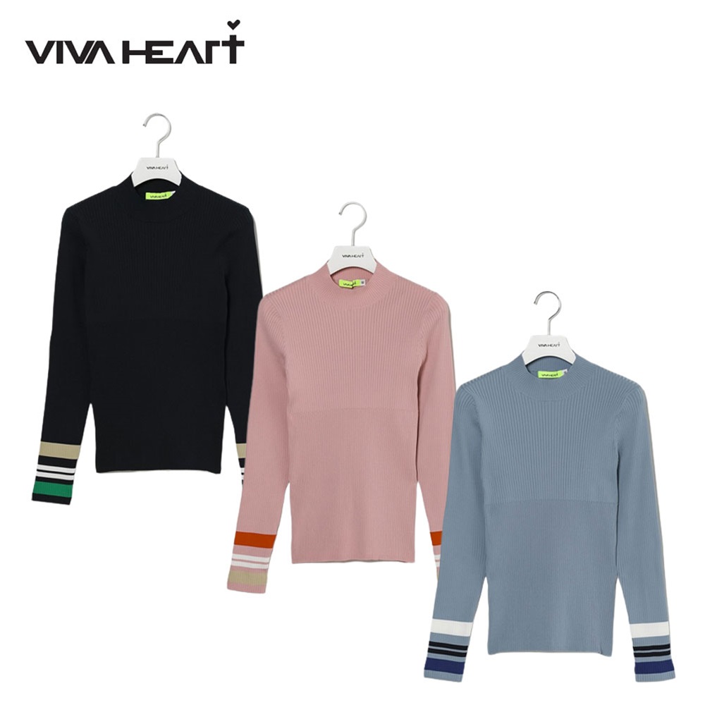 10%OFF VIVA HEART ビバハート レディース ゴルフウェア セーター FIT TECH ハイネックリブニット 01219911 23FW 秋冬 ソロテックス 送料無料