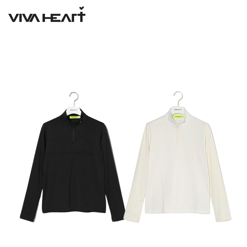 10%OFF VIVA HEART ビバハート レディース ゴルフウェア カットソー Airshutスリーブ裏起毛長袖ハーフジップ 01229011  23FW 秋冬 4WAYストレッチ