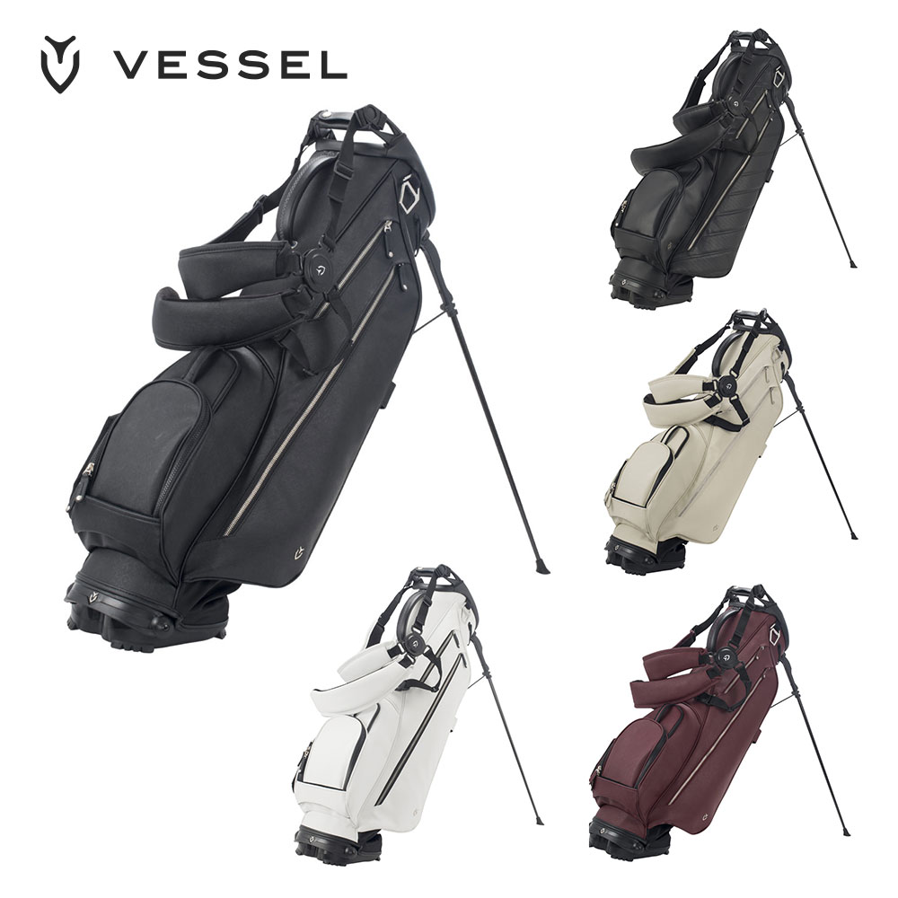 VESSEL ベゼル ゴルフ メンズ キャディバッグ おしゃれ 軽量 カート VLS Lux 2.8kg 7.5型 4分割 口枠 シングルストラップ  ダブルストラップ 7530221