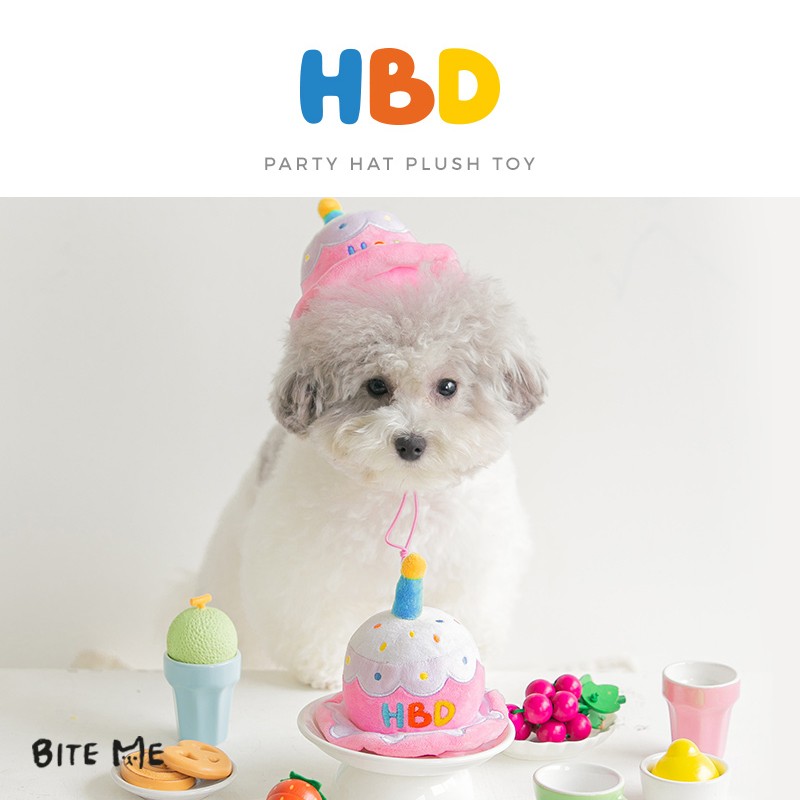 セール BITE ME バイトミー HBD 被れるバースデーケーキトイ 犬 おもちゃ 玩具 犬用おもちゃ 犬のおもちゃ 韓国 犬 ケーキ 帽子  ぬいぐるみ 誕生日 バースデー :bmty-002:Best Friends - 通販 - Yahoo!ショッピング
