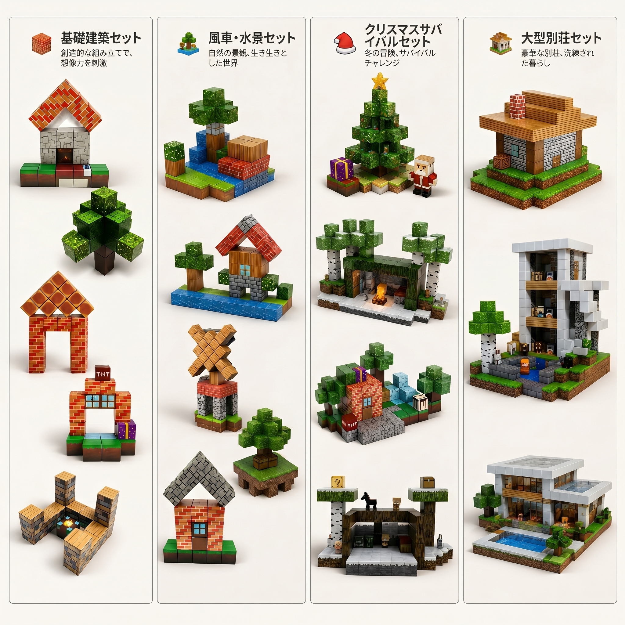 磁石ブロック マグネットキューブ 250個セット 磁石 知育玩具 マインクラフト風 マイクラ風 互換 誕生日プレゼント 入園ギフト おもちゃ 卒業プレゼントの画像