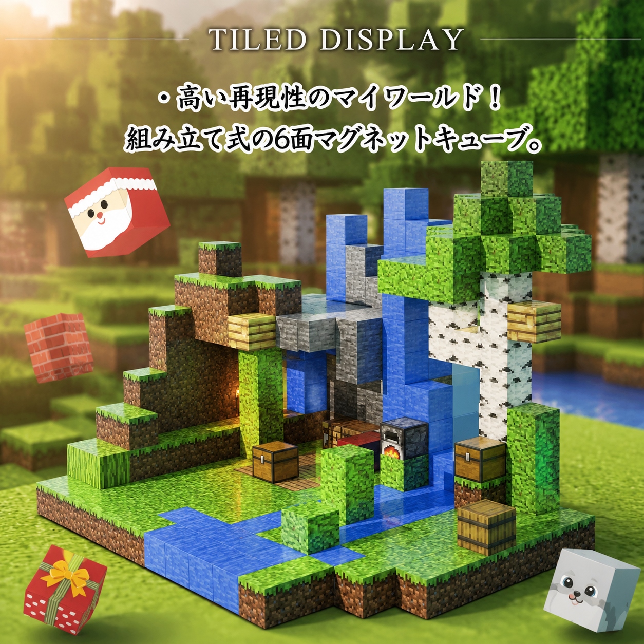 磁石ブロック マグネットキューブ 250個セット 磁石 知育玩具 マインクラフト風 マイクラ風 互換 誕生日プレゼント 入園ギフト おもちゃ 卒業プレゼントの画像