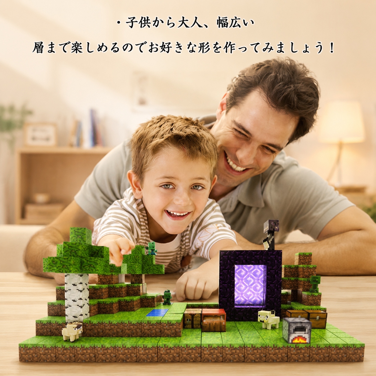 磁石ブロック マグネットキューブ 250個セット 磁石 知育玩具 マインクラフト風 マイクラ風 互換 誕生日プレゼント 入園ギフト おもちゃ 卒業プレゼントの画像