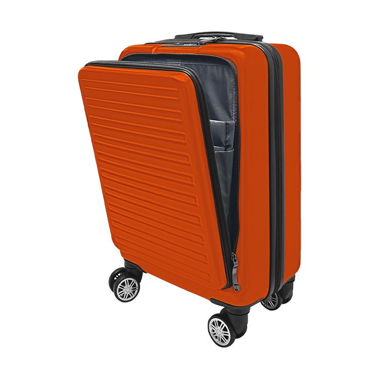 sssttt33A.L.Iフロントオープン機内持ち込みスーツケースオレンジ TRAVELIST 機内持ち込み スーツケース SSサイズ フロント