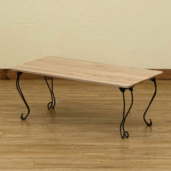 折りたたみテーブル ローテーブル 幅800mm 角型 マーブルホワイト スチール脚付き 完成品 モダン 折れ脚テーブル リビング 送料無料