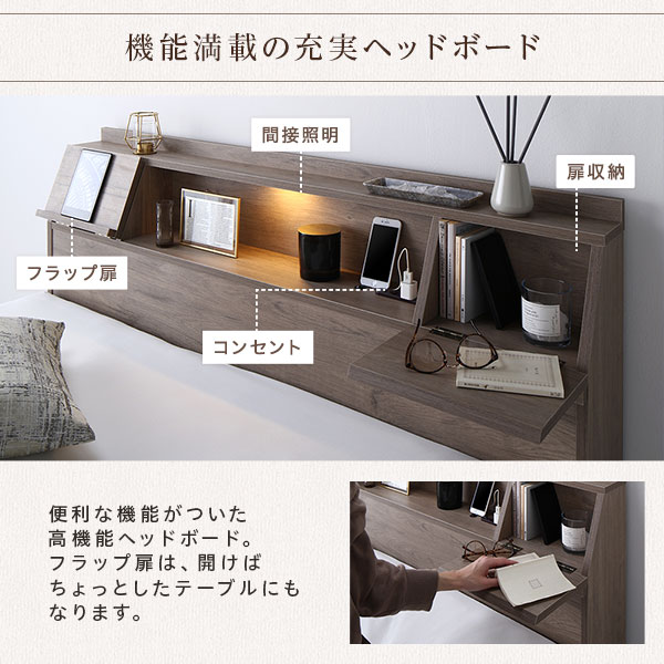 RASIK（ラシク） ベッド シングル ボンネルコイルマットレス付 収納