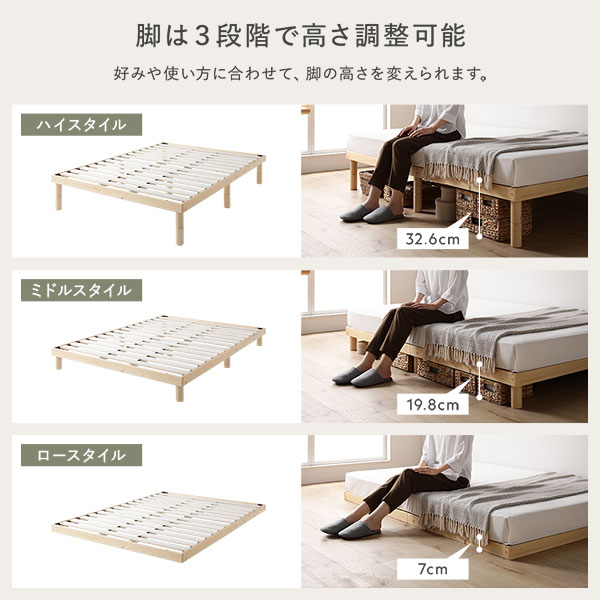 RASIK 天然木 すのこベッド シングル ベッドフレームのみ ヘッド RASIK 天然木 すのこベッド シングル ベッドフレームのみ ヘッド