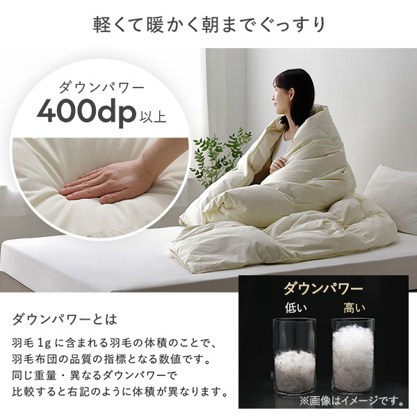 羽毛 ダウンケット 掛け布団 ダブル アイボリー ダウン率93％ ダウン 