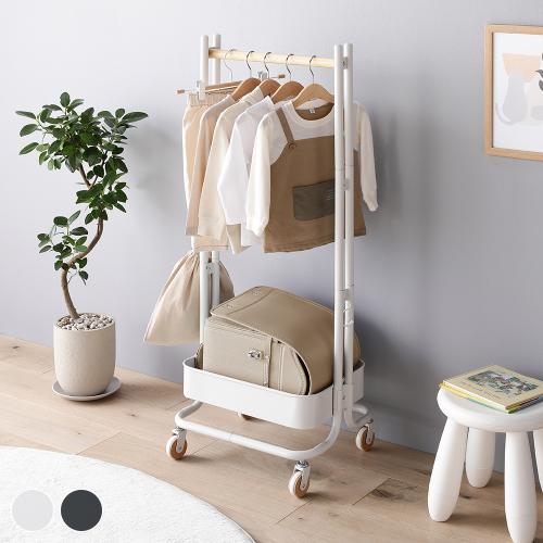 ハンガーラック 子供用 約幅45cm スチールパイプ キャスター付き 収納