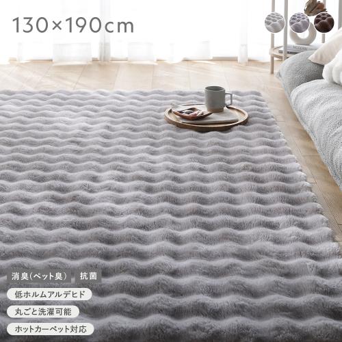 RASIK（ラシク） ふわもこ ラグ 約130×190cm 洗える 抗菌 消臭 ペット